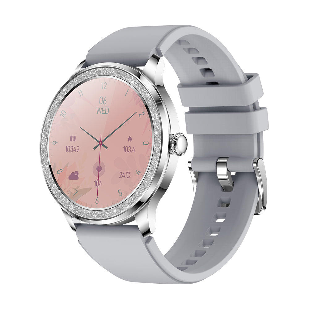 Smartwatch idealStore LadyWatch, Notificare Apel, Respingere Apel, Afisare Mesaje si Notificari, Monitorizare Sanatate, Pedometru, Moduri Sport, Analizator Somn, Prognoza Meteo, Senzor Temperatura, Sedentar memento, Culoare Argintiu