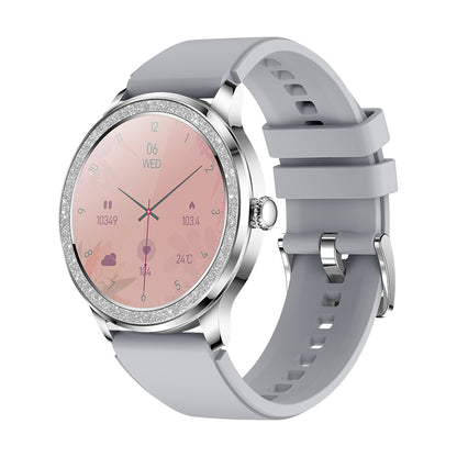 Smartwatch idealStore LadyWatch, Notificare Apel, Respingere Apel, Afisare Mesaje si Notificari, Monitorizare Sanatate, Pedometru, Moduri Sport, Analizator Somn, Prognoza Meteo, Senzor Temperatura, Sedentar memento, Culoare Argintiu