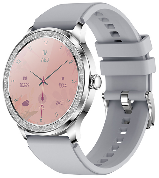 Smartwatch idealStore LadyWatch, Notificare Apel, Respingere Apel, Afisare Mesaje si Notificari, Monitorizare Sanatate, Pedometru, Moduri Sport, Analizator Somn, Prognoza Meteo, Senzor Temperatura, Sedentar memento, Culoare Argintiu