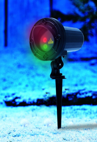 Instalatie Craciun IDL Laser Shower cu telecomanda ce creeaza efecte speciale de licurici clipitori in tonuri de verde si rosu, Carcasa de aluminiu si tarus de fixare din metal