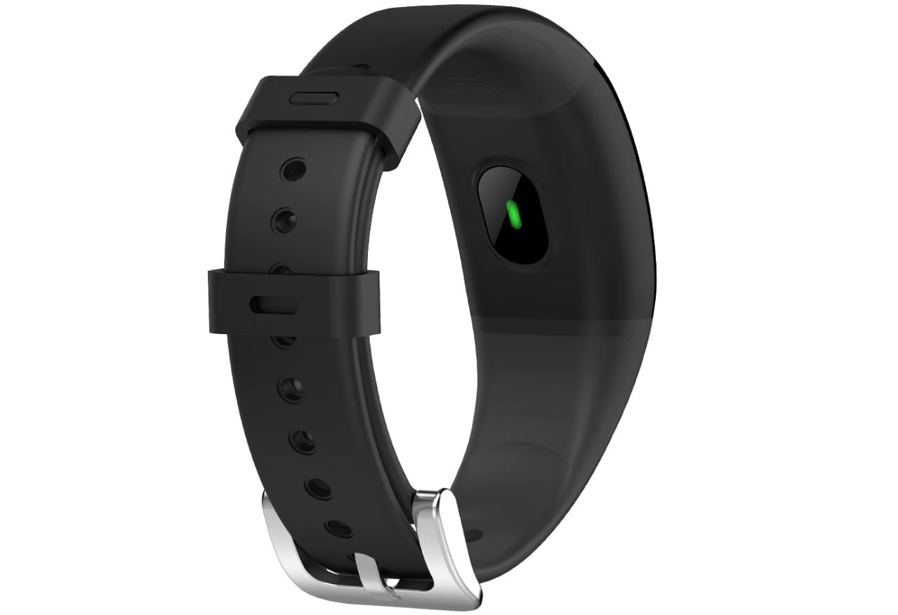 Smartwatch si Bratara Fitness Smart SlimFit 2018, Monitorizare Puls, Pasi, Calorii, Notificare Mesaje, IP68 Waterproof, Culoare Negru