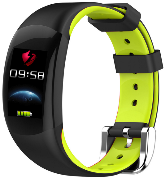 Smartwatch si Bratara Fitness Smart SlimFit 2018, Monitorizare Puls, Pasi, Calorii, Notificare Mesaje, IP68 Waterproof, Culoare Verde