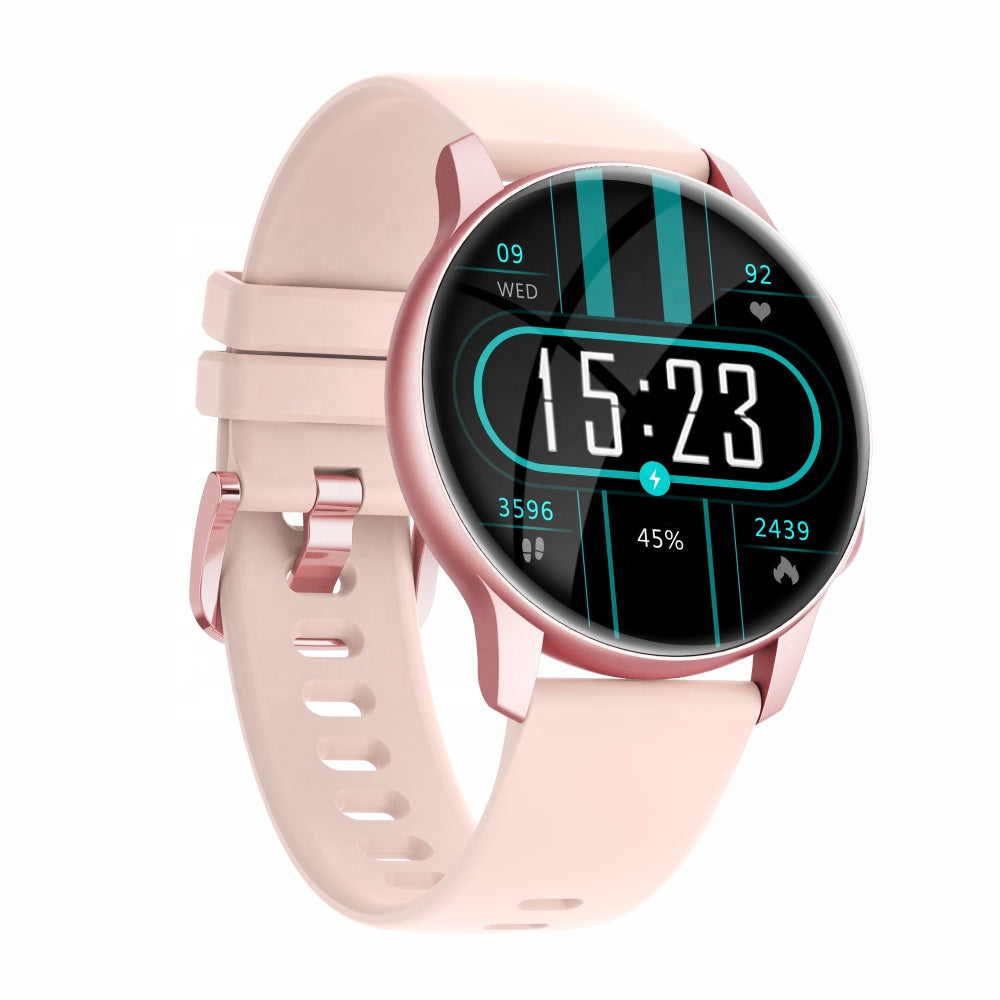Ceas SmartWatch Lensa idealStore, Ecran HD 1.35', Notificari Apeluri/Mesaje/Aplicatii, Monitorizare Ritm Cardiac, Tensiune Arteriala, Oxigen din Sange, Moduri Sport, Momento Menstrual, Impermeabil, Roz