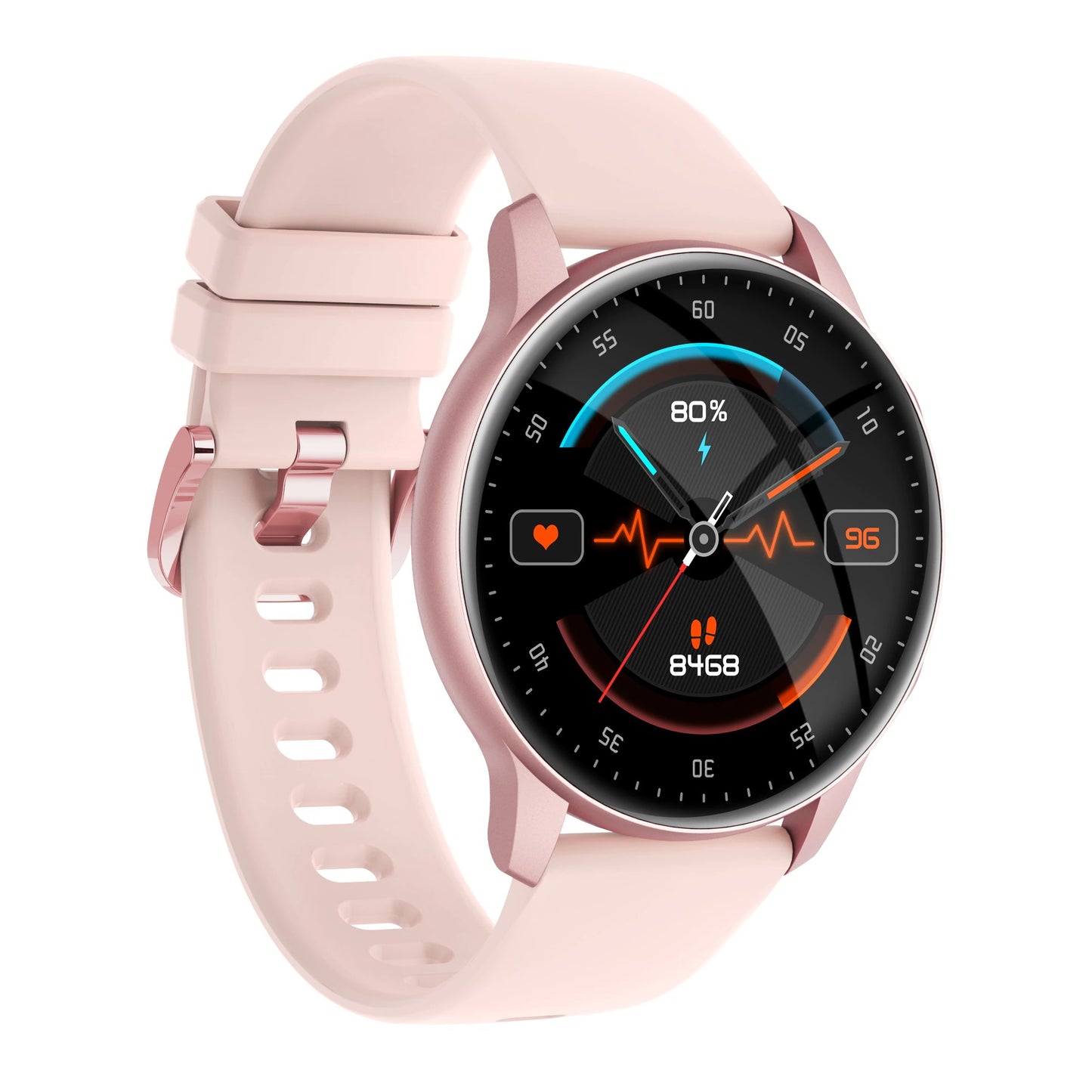 Ceas SmartWatch Lensa idealStore, Ecran HD 1.35', Notificari Apeluri/Mesaje/Aplicatii, Monitorizare Ritm Cardiac, Tensiune Arteriala, Oxigen din Sange, Moduri Sport, Momento Menstrual, Impermeabil, Roz
