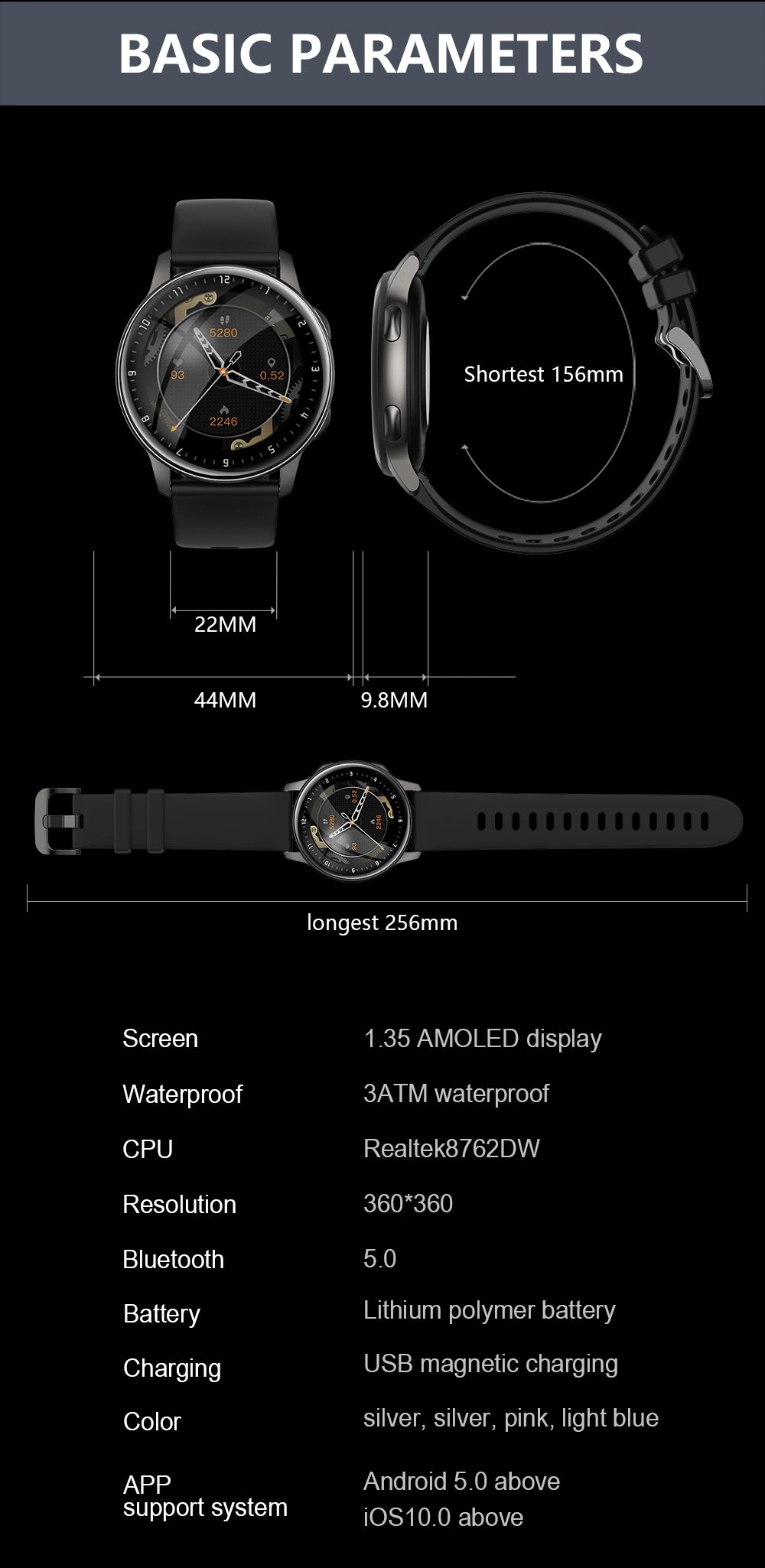 Ceas SmartWatch Lensa idealStore, Ecran HD 1.35', Notificari Apeluri/Mesaje/Aplicatii, Monitorizare Ritm Cardiac, Tensiune Arteriala, Oxigen din Sange, Moduri Sport, Momento Menstrual, Impermeabil, Roz
