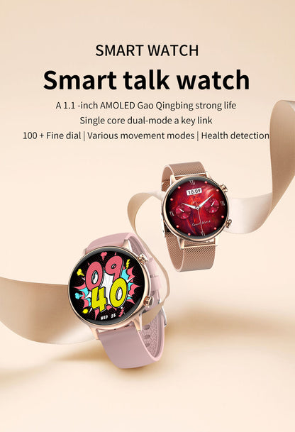 Ceas Smartwatch Live On Watch IdealStore, Ecran AMOLED HD 1.1 inch, Preluare Apeluri si Mesaje Bluetooth, NFC, Monitorizare Ritm Cardiac si Somn, Asistent Vocal, Difuzor si Microfon incorporat, IP68, Alarma, Android-IOS, Long Battery, Metal Gold Edition