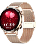 Ceas Smartwatch Live On Watch IdealStore, Ecran AMOLED HD 1.1 inch, Preluare Apeluri si Mesaje Bluetooth, NFC, Monitorizare Ritm Cardiac si Somn, Asistent Vocal, Difuzor si Microfon incorporat, IP68, Alarma, Android-IOS, Long Battery, Metal Gold Edition