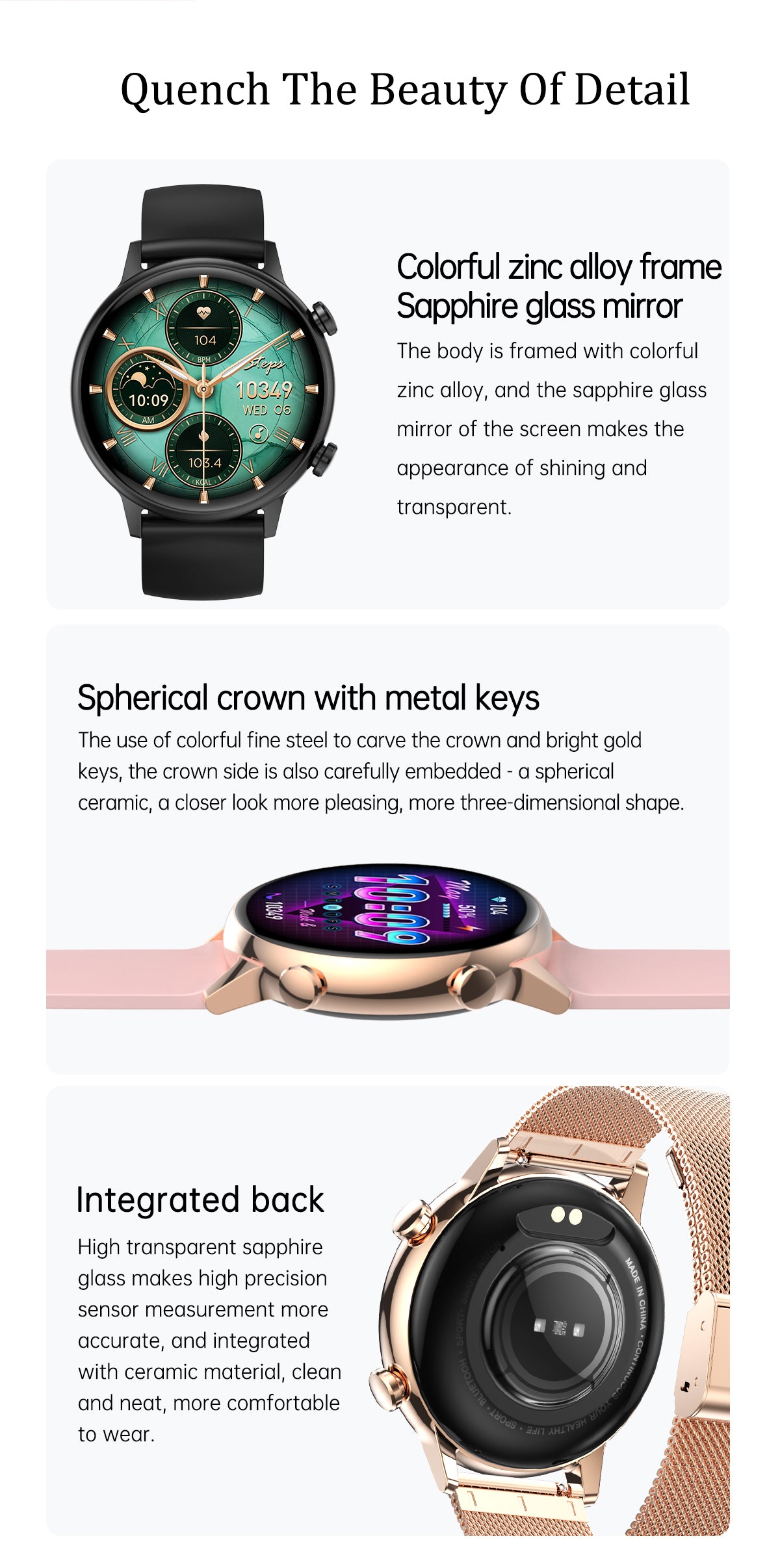 Ceas Smartwatch Live On Watch IdealStore, Ecran AMOLED HD 1.1 inch, Preluare Apeluri si Mesaje Bluetooth, NFC, Monitorizare Ritm Cardiac si Somn, Asistent Vocal, Difuzor si Microfon incorporat, IP68, Alarma, Android-IOS, Long Battery, Metal Gold Edition