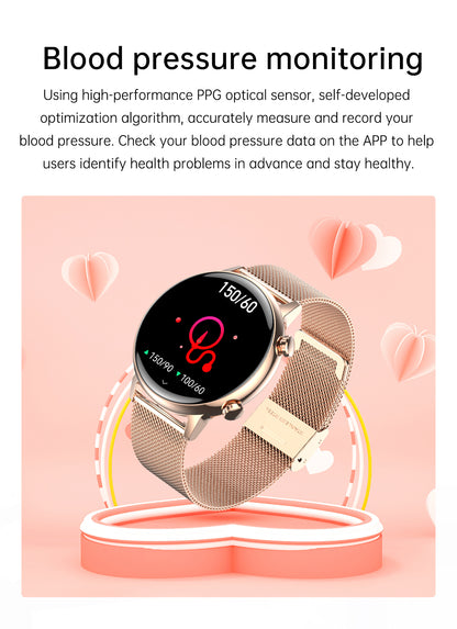 Ceas Smartwatch Live On Watch IdealStore, Ecran AMOLED HD 1.1 inch, Preluare Apeluri si Mesaje Bluetooth, NFC, Monitorizare Ritm Cardiac si Somn, Asistent Vocal, Difuzor si Microfon incorporat, IP68, Alarma, Android-IOS, Long Battery, Silcon Roz Edition