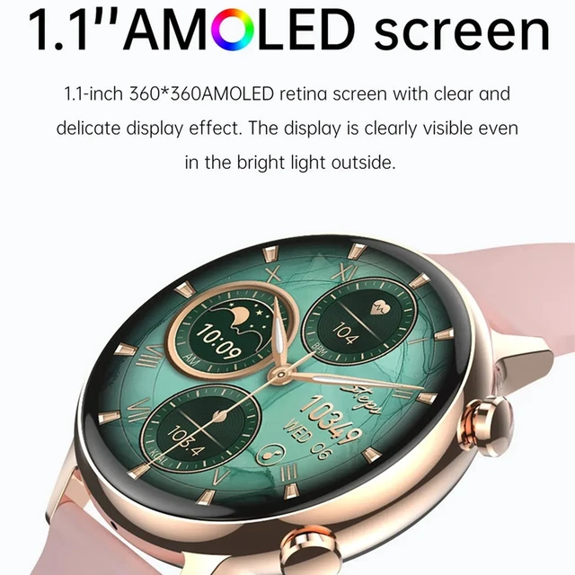 Ceas Smartwatch Live On Watch IdealStore, Ecran AMOLED HD 1.1 inch, Preluare Apeluri si Mesaje Bluetooth, NFC, Monitorizare Ritm Cardiac si Somn, Asistent Vocal, Difuzor si Microfon incorporat, IP68, Alarma, Android-IOS, Long Battery, Silcon Roz Edition