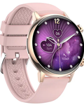 Ceas Smartwatch Live On Watch IdealStore, Ecran AMOLED HD 1.1 inch, Preluare Apeluri si Mesaje Bluetooth, NFC, Monitorizare Ritm Cardiac si Somn, Asistent Vocal, Difuzor si Microfon incorporat, IP68, Alarma, Android-IOS, Long Battery, Silcon Roz Edition