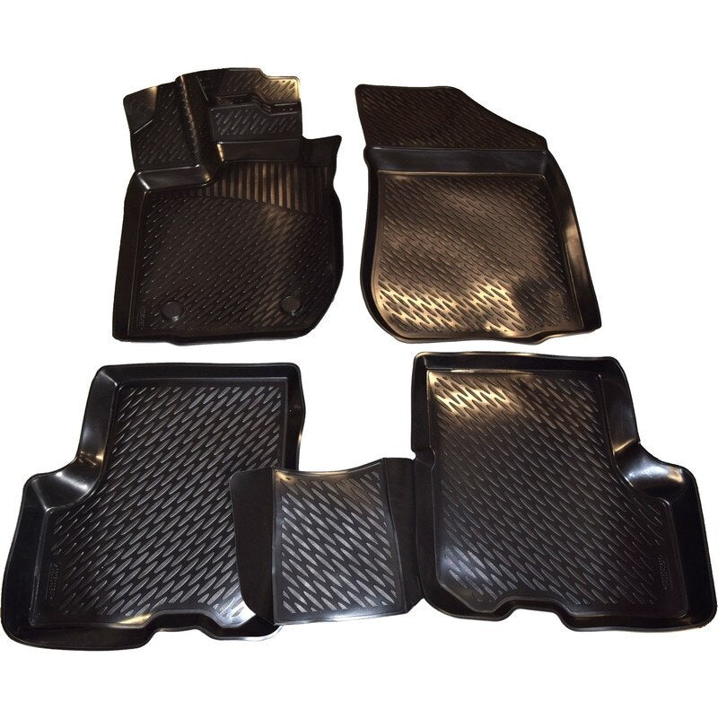 Set 4 covoare profesionale IDL cauciuc stil tavita DACIA LOGAN II 2013 ->, material antiaderent