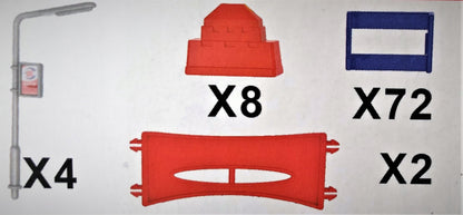 Set pista auto cu doua masinute idealStore CITY GLOW, Contine un total de 169 de piese colorate incluzand doua masinute iluminate LED, Setul flexibil permite dezvoltarea imaginatie si ablitatile practice