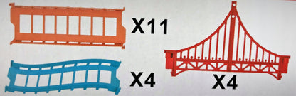 Set pista auto cu doua masinute idealStore CITY GLOW, Contine un total de 169 de piese colorate incluzand doua masinute iluminate LED, Setul flexibil permite dezvoltarea imaginatie si ablitatile practice