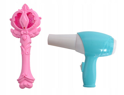 Masa de Machiaj idealStore Beauty Desk Cu Scaunel, Accesorii Incluse, Bagheta Magica, Efecte Luminoase si Sonore, Dezvolta Imaginatia si Creativitatea