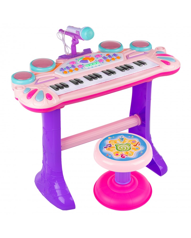 Orga interactiva electronica THE LITTLE SINGER, Dimensiuni 64 x 45 x 20, Include, tastatura, suport orga, microfon, suport pentru microfon, scaun, efecte de lumini, butonul de inregistrare si redare
