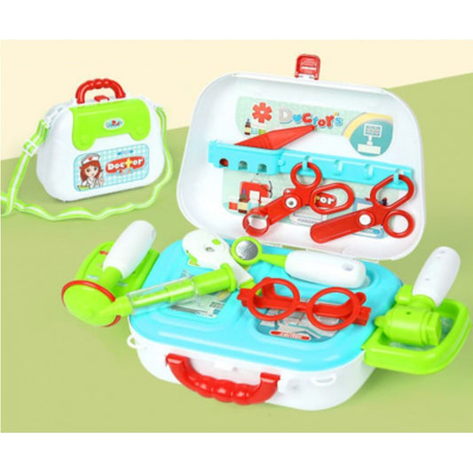 Trusa de prim ajutor pentru copii, geanta doctor, alb-verde