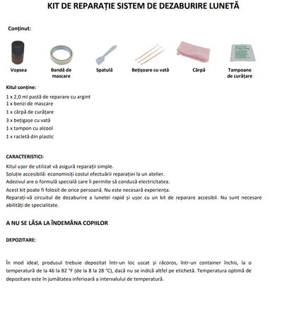 Kit complet Reparatie sistem dezaburire luneta idealSTORE, Ideal pentru o reparatie de succes