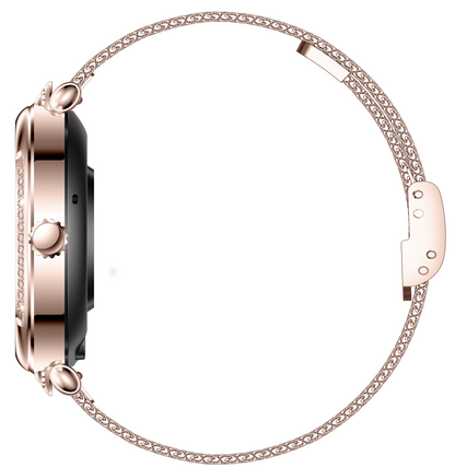 Smartwach LuxStyle idealSTORE, Apel Bluetooth, Sunet HD Voice, Agenda Telefonica, Design Lux-Elegant, Ecran HD 1.27', Monitorizare Oxigen, Tensiune, Puls, Somn, Mod Multi-Sport, Cadran Personalizat, Rezistent apa IP67, Bratara Metalica Gold