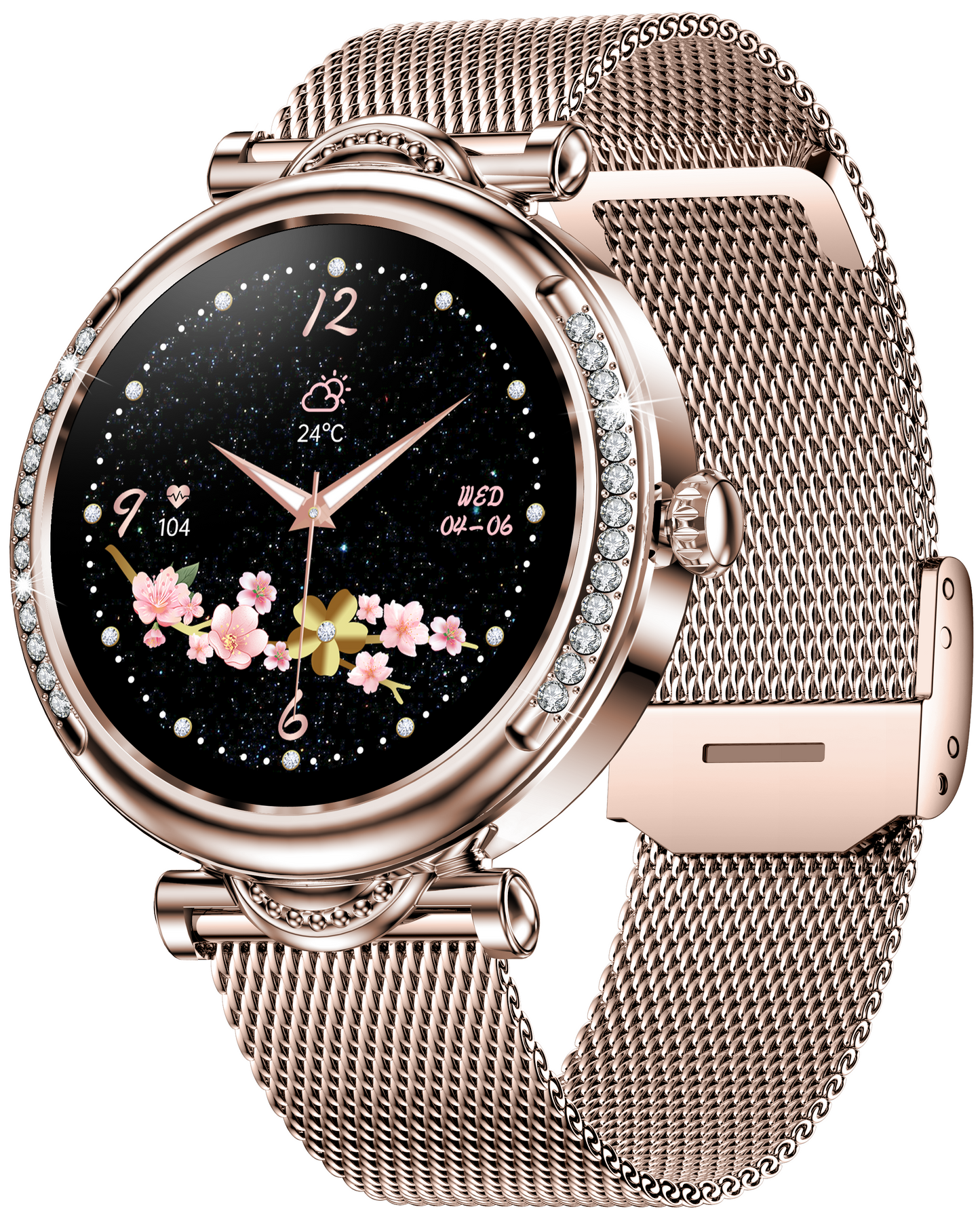 Smartwach LuxStyle idealSTORE, Apel Bluetooth, Sunet HD Voice, Agenda Telefonica, Design Lux-Elegant, Ecran HD 1.27', Monitorizare Oxigen, Tensiune, Puls, Somn, Mod Multi-Sport, Cadran Personalizat, Rezistent apa IP67, Bratara Metalica Gold