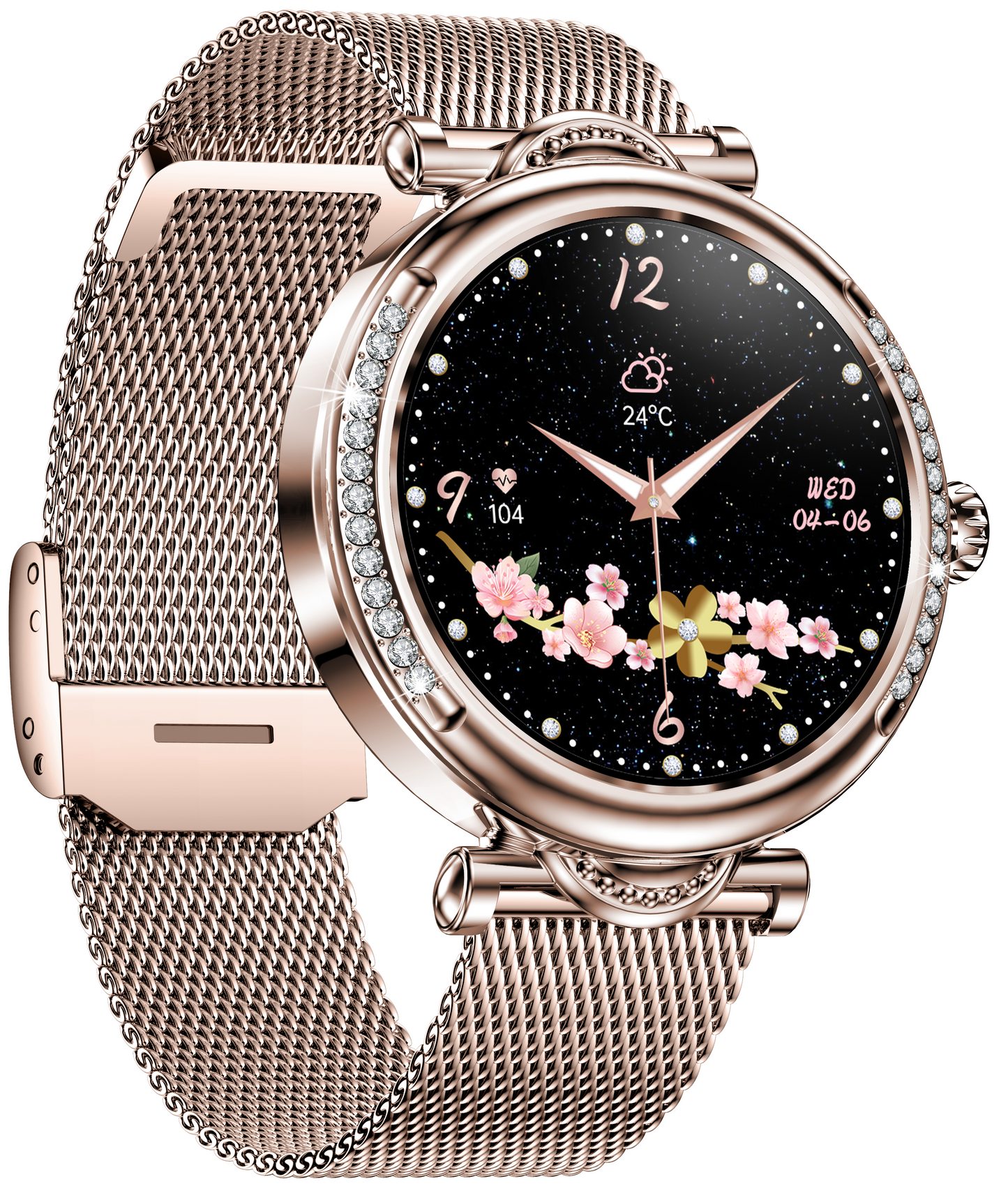 Smartwach LuxStyle idealSTORE, Apel Bluetooth, Sunet HD Voice, Agenda Telefonica, Design Lux-Elegant, Ecran HD 1.27', Monitorizare Oxigen, Tensiune, Puls, Somn, Mod Multi-Sport, Cadran Personalizat, Rezistent apa IP67, Bratara Metalica Gold