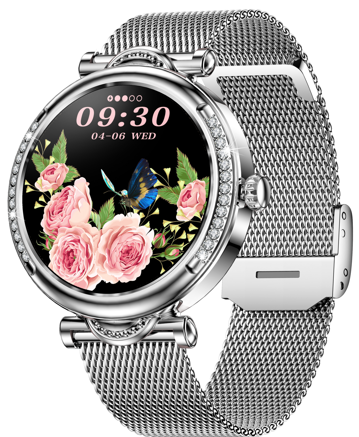 Smartwach LuxStyle idealSTORE, Apel Bluetooth, Sunet HD Voice, Agenda Telefonica, Design Lux-Elegant, Ecran HD 1.27', Monitorizare Oxigen, Tensiune, Puls, Somn, Mod Multi-Sport, Cadran Personalizat, Rezistent apa IP67, Bratara Metalica Silver