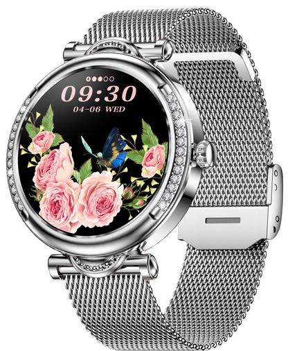 Smartwach LuxStyle idealSTORE, Apel Bluetooth, Sunet HD Voice, Agenda Telefonica, Design Lux-Elegant, Ecran HD 1.27', Monitorizare Oxigen, Tensiune, Puls, Somn, Mod Multi-Sport, Cadran Personalizat, Rezistent apa IP67, Bratara Metalica Silver