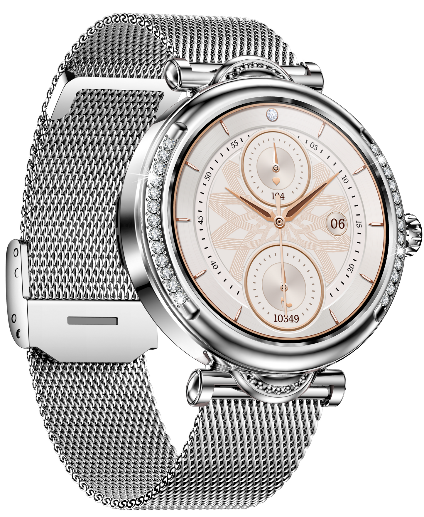 Smartwach LuxStyle idealSTORE, Apel Bluetooth, Sunet HD Voice, Agenda Telefonica, Design Lux-Elegant, Ecran HD 1.27', Monitorizare Oxigen, Tensiune, Puls, Somn, Mod Multi-Sport, Cadran Personalizat, Rezistent apa IP67, Bratara Metalica Silver