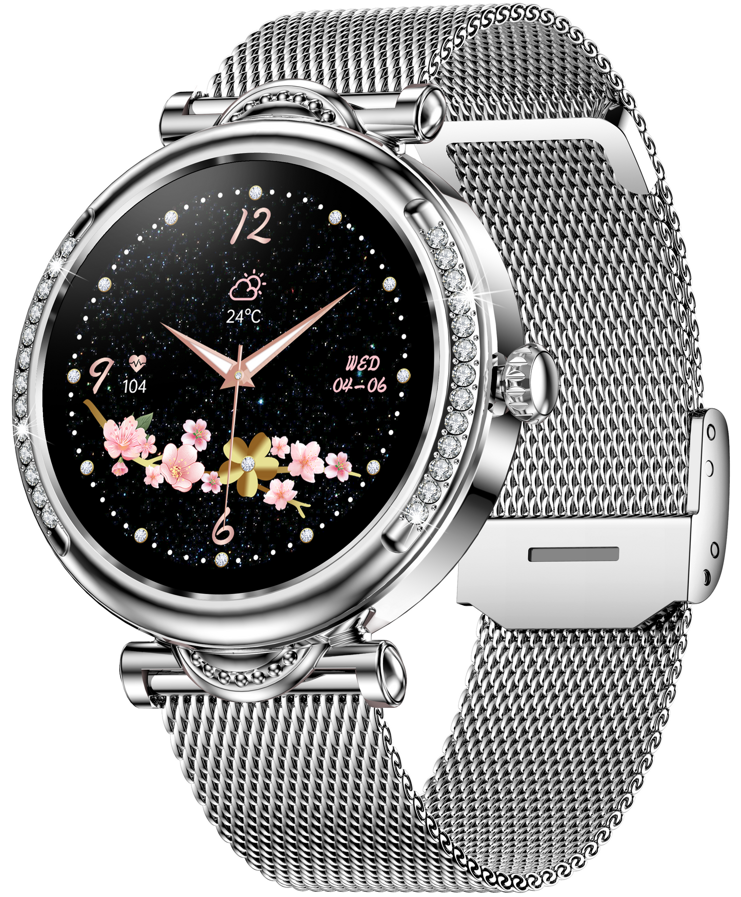 Smartwach LuxStyle idealSTORE, Apel Bluetooth, Sunet HD Voice, Agenda Telefonica, Design Lux-Elegant, Ecran HD 1.27', Monitorizare Oxigen, Tensiune, Puls, Somn, Mod Multi-Sport, Cadran Personalizat, Rezistent apa IP67, Bratara Metalica Silver