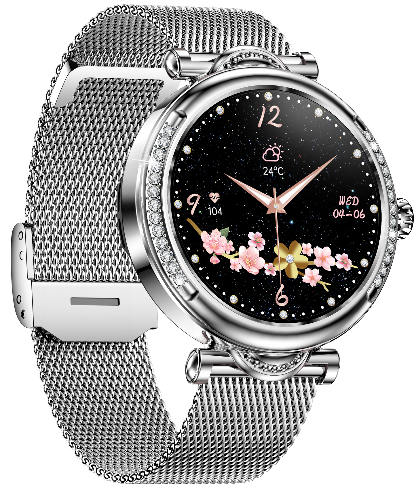 Smartwach LuxStyle idealSTORE, Apel Bluetooth, Sunet HD Voice, Agenda Telefonica, Design Lux-Elegant, Ecran HD 1.27', Monitorizare Oxigen, Tensiune, Puls, Somn, Mod Multi-Sport, Cadran Personalizat, Rezistent apa IP67, Bratara Metalica Silver