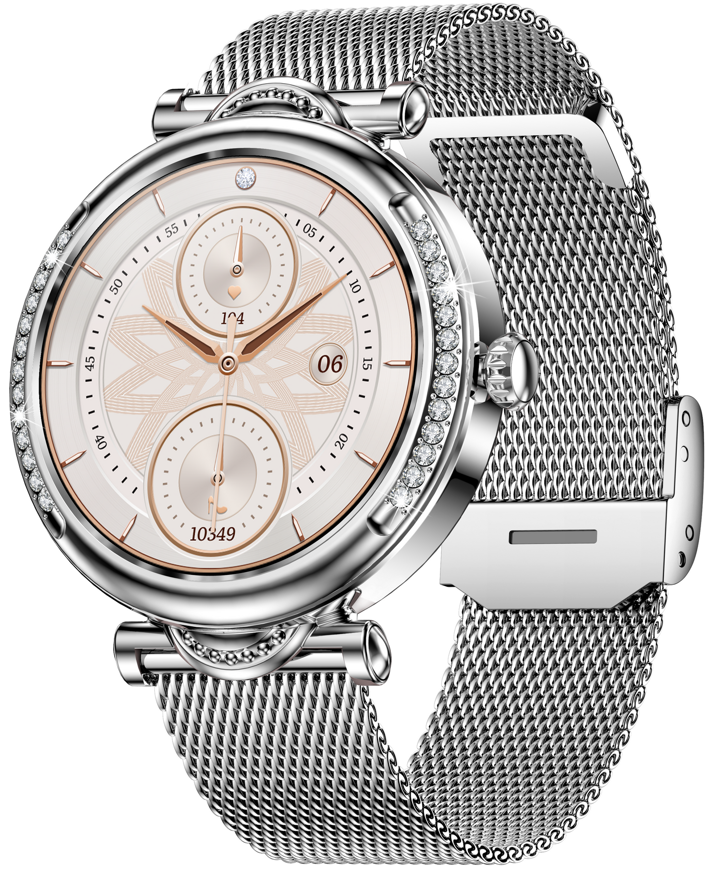 Smartwach LuxStyle idealSTORE, Apel Bluetooth, Sunet HD Voice, Agenda Telefonica, Design Lux-Elegant, Ecran HD 1.27', Monitorizare Oxigen, Tensiune, Puls, Somn, Mod Multi-Sport, Cadran Personalizat, Rezistent apa IP67, Bratara Metalica Silver