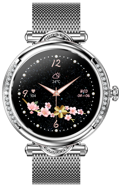 Smartwach LuxStyle idealSTORE, Apel Bluetooth, Sunet HD Voice, Agenda Telefonica, Design Lux-Elegant, Ecran HD 1.27', Monitorizare Oxigen, Tensiune, Puls, Somn, Mod Multi-Sport, Cadran Personalizat, Rezistent apa IP67, Bratara Metalica Silver