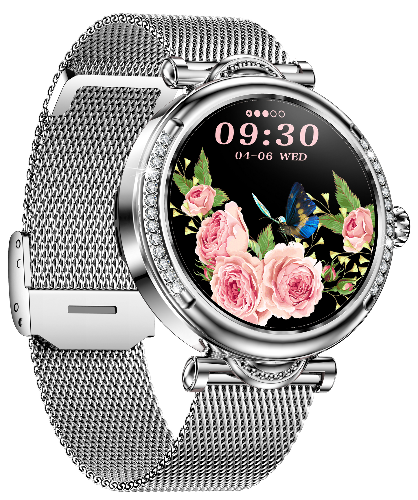 Smartwach LuxStyle idealSTORE, Apel Bluetooth, Sunet HD Voice, Agenda Telefonica, Design Lux-Elegant, Ecran HD 1.27', Monitorizare Oxigen, Tensiune, Puls, Somn, Mod Multi-Sport, Cadran Personalizat, Rezistent apa IP67, Bratara Metalica Silver