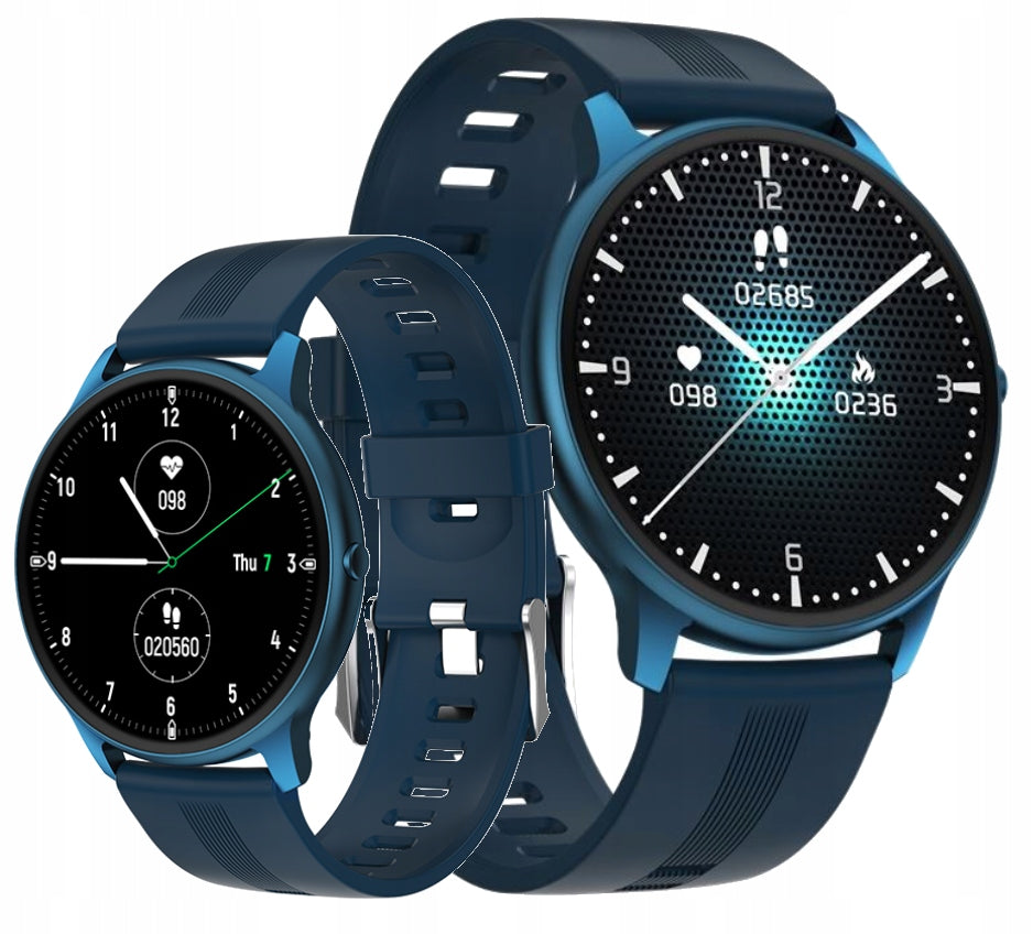 Smartwatch idealStore Xtreme11, Prognoza Meteo, Preluare Apeluri, Notificari prin Vibrare, Functii monitorizare Sanatate, 8 moduri Sport, Bluetooth, Ecran Curbat, Impermeabil IP68, Compatibil IOS si Android, culoare Albastru