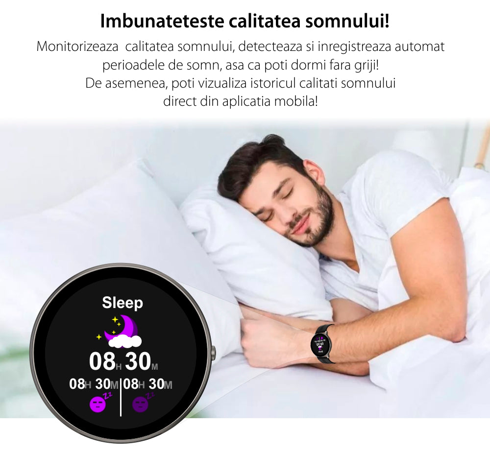 Smartwatch idealStore Xtreme11, Prognoza Meteo, Preluare Apeluri, Notificari prin Vibrare, Functii monitorizare Sanatate, 8 moduri Sport, Bluetooth, Ecran Curbat, Impermeabil IP68, Compatibil IOS si Android, culoare Negru
