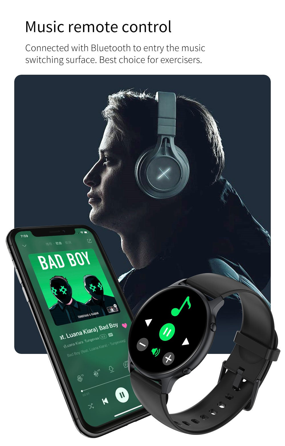 Ceas Smartwatch LifeX Collection IdealStore, Ecran Tactil 1.28 inch, Notificari Apeluri, Mesaje si Retele Sociale, Monitorizare Somn, Tensiune arteriala, Multi-Sport, Pedometru, IP67, Alarma, Android-IOS, Long Battery, Black Edition