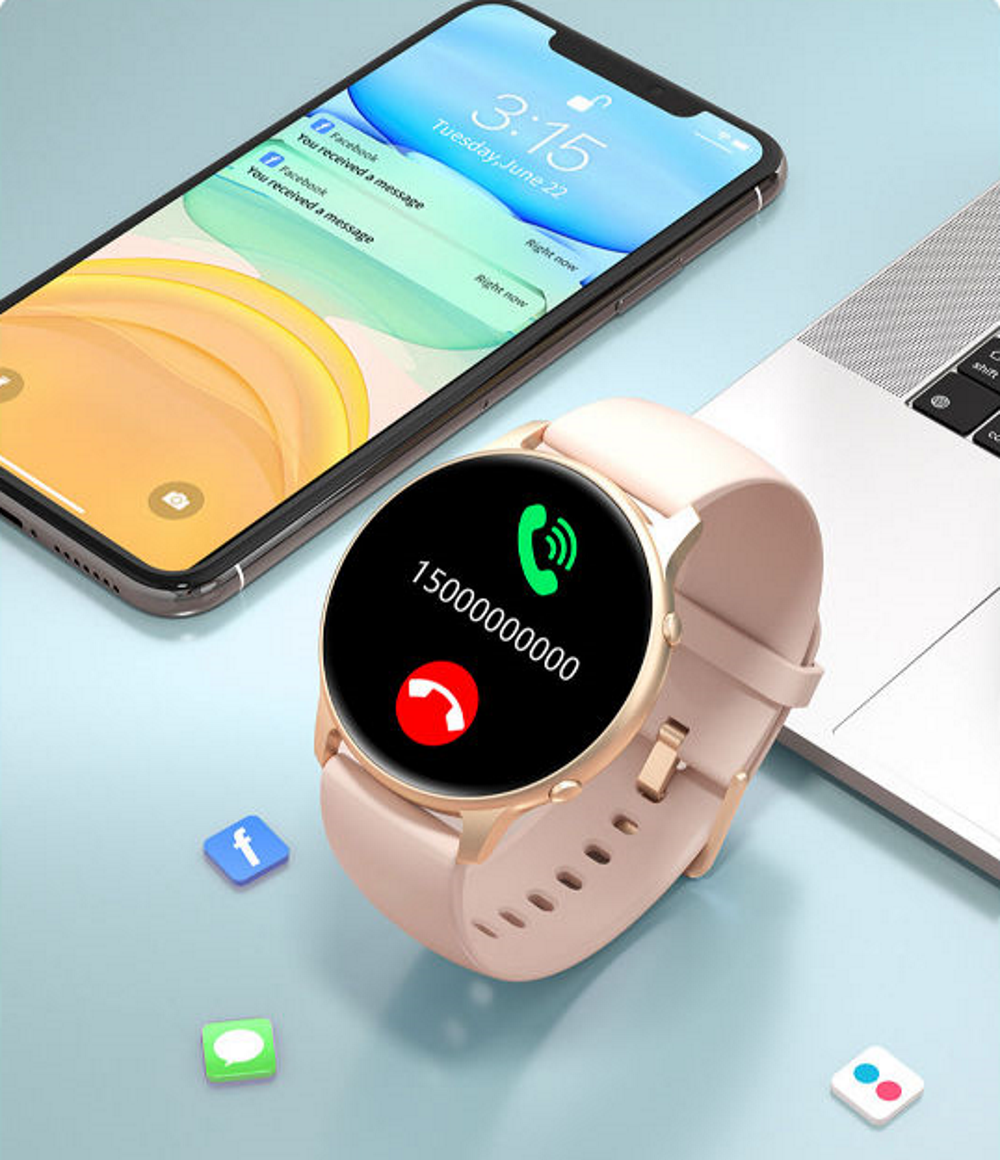 Smartwatch si Bratara de Fitness idealStore SlimeSport36, MultiSport, Obiectiv Pasi, Ritm Cardiac, Calorii Arse, Analiza Somnului, Notificari, Roz