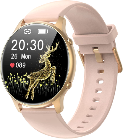 Smartwatch si Bratara de Fitness idealStore SlimeSport36, MultiSport, Obiectiv Pasi, Ritm Cardiac, Calorii Arse, Analiza Somnului, Notificari, Roz