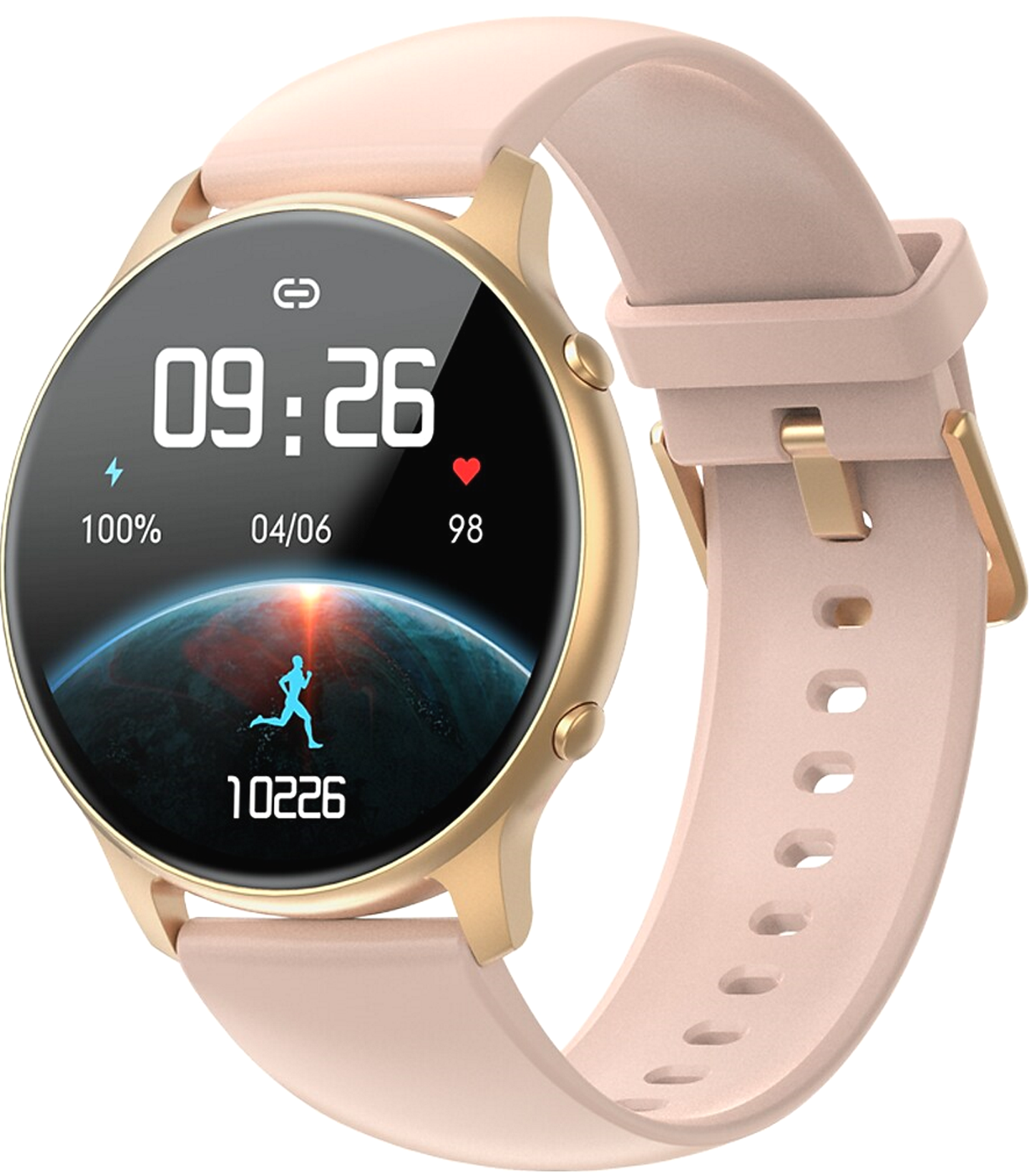 Smartwatch si Bratara de Fitness idealStore SlimeSport36, MultiSport, Obiectiv Pasi, Ritm Cardiac, Calorii Arse, Analiza Somnului, Notificari, Roz