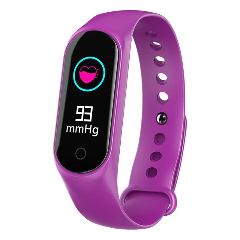 Bratara Fitness Sport Motion 3, Monitorizare Puls, Pasi, Calorii, Notificare Mesaje, IP67 Waterproof, Bratara de silicon Mov, Culoare Mov