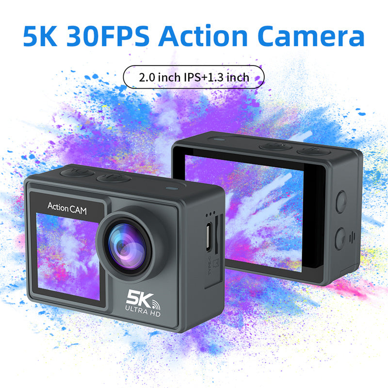 Camera de Actiune idealSTORE SmartSONY-Cam 5K Ultra HD, Foto 24 MP, 256 GB, Stabilizare imagine EIS, Microfon, Functie WiFi, Unghi Larg 170, Senzor Sony, Port HDMI si USB-C, Fotografiere Multi Mod, Filmare Subacvatica 30 m adancime