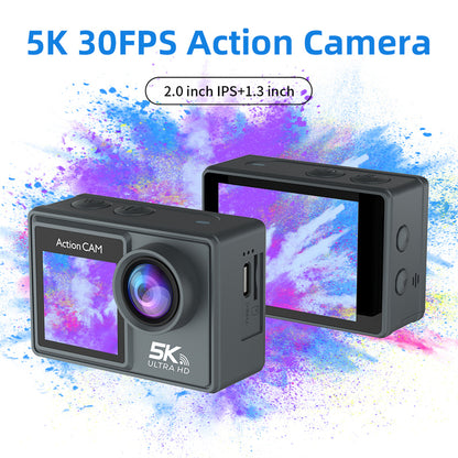Camera de Actiune idealSTORE SmartSONY-Cam 5K Ultra HD, Foto 24 MP, 256 GB, Stabilizare imagine EIS, Microfon, Functie WiFi, Unghi Larg 170, Senzor Sony, Port HDMI si USB-C, Fotografiere Multi Mod, Filmare Subacvatica 30 m adancime