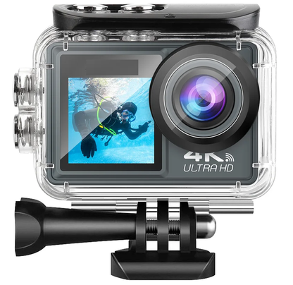 Camera de Actiune idealSTORE SmartSONY-Cam 5K Ultra HD, Foto 24 MP, 256 GB, Stabilizare imagine EIS, Microfon, Functie WiFi, Unghi Larg 170, Senzor Sony, Port HDMI si USB-C, Fotografiere Multi Mod, Filmare Subacvatica 30 m adancime