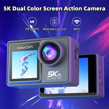 Camera de Actiune idealSTORE SmartSONY-Cam 5K Ultra HD, Foto 24 MP, 256 GB, Stabilizare imagine EIS, Microfon, Functie WiFi, Unghi Larg 170, Senzor Sony, Port HDMI si USB-C, Fotografiere Multi Mod, Filmare Subacvatica 30 m adancime