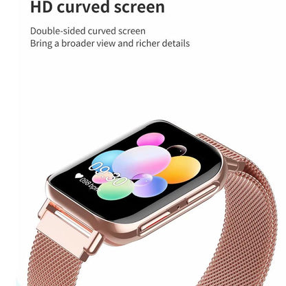 Ceas SmartWatch Uniq96 idealStore, Ecran TFT 1.54 inch, Rezistent la Apa IP67, Functie Apel Primit, Monitor de Somn, Monitor Ritm Cardiac, Tesiunea Arteriala, Tracker Fitness, Compatibil iOS si Android, Auriu