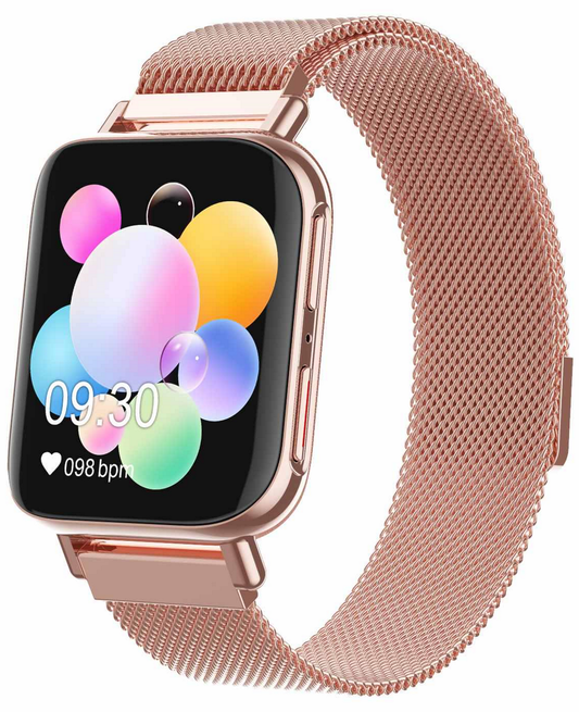 Ceas SmartWatch Uniq96 idealStore, Ecran TFT 1.54 inch, Rezistent la Apa IP67, Functie Apel Primit, Monitor de Somn, Monitor Ritm Cardiac, Tesiunea Arteriala, Tracker Fitness, Compatibil iOS si Android, Auriu