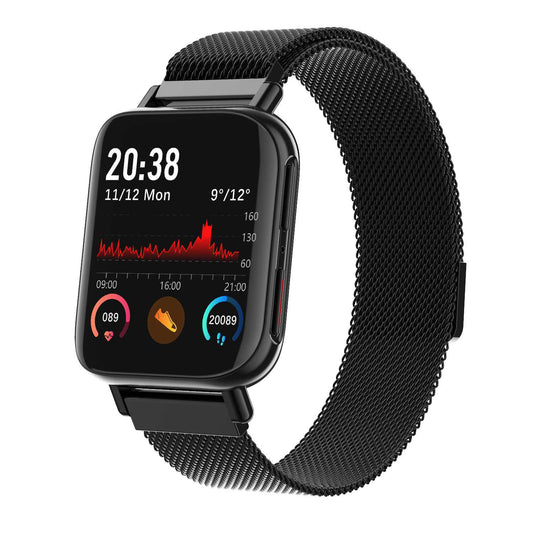 Ceas SmartWatch Uniq96 idealStore, Ecran TFT 1.54 inch, Rezistent la Apa IP67, Functie Apel Primit, Monitor de Somn, Monitor Ritm Cardiac, Tesiunea Arteriala, Tracker Fitness, Compatibil iOS si Android, Negru