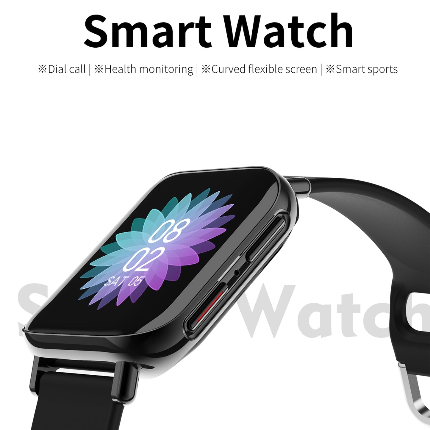 Ceas SmartWatch Uniq96 idealStore, Ecran TFT 1.54 inch, Rezistent la Apa IP67, Functie Apel Primit, Monitor de Somn, Monitor Ritm Cardiac, Tesiunea Arteriala, Tracker Fitness, Compatibil iOS si Android, Negru Silicon