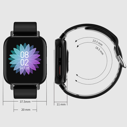 Ceas SmartWatch Uniq96 idealStore, Ecran TFT 1.54 inch, Rezistent la Apa IP67, Functie Apel Primit, Monitor de Somn, Monitor Ritm Cardiac, Tesiunea Arteriala, Tracker Fitness, Compatibil iOS si Android, Negru Silicon