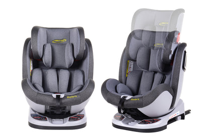 Scaun Auto Profesional Dedicat Pentru Copil, BABY JOLIE MADERA IDL Collection, 3 Grupe De Greutate Intre 0-36 Kg, Tehnologie ISOFIX, Centura TOP TETHER, Rotire 360 Grade cu Reglarea Pozitiei de Somn si a Inaltimii Tetierei, Gri